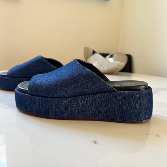 Seychelles Flatform Denim Sandal Size 8 Runs Wide - Picture 3 of 7